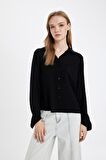 DeFacto Regular Fit Basic Düz Düğmeli Uzun Kollu Gömlek N2518AZ24AUBK81