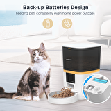 Haustier QQ003 Akıllı Kedi/köpek Otomatik Mama Kabı, App-Wifi ile Uzaktan Kontrol, Öğün Planlama,porsiyon Belirleme,6lt Hazne, Metal Kase, Beyaz