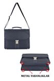Case Club Kilit Mekanizmalı Erkek El Çantası 15,6 inç Laptop ve Organizer Bölmeli Omuz Askılı Dosya Uyumlu