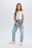 DeFacto Kız Çocuk Paperbag Dar Paça Jean Pantolon D9696A825SPNM28