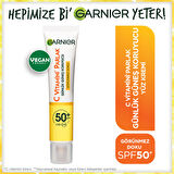 Garnier C Vitamini Parlak Günlük Güneş Koruyucu Fluid Yüz Kremi Görünmez Doku SPF50+ 40 ml