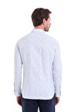 Mint Slim Fit Floral Desenli Gömlek | S
