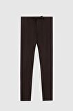 Slim Fit Kahverengi Beli Lastikli Bağcıklı Fermuarlı Likralı Rahat Jogger Pantolon 2HC03ORTJGR01