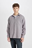 DeFacto Regular Fit Basic Düz Pamuklu Uzun Kollu Gömlek D7406AX24AUGR455