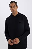 DeFactoFit Standart Fit Kapüşonlu Kapitoneli Sporcu Sweatshirt D0752AX24AUBK81