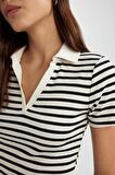 DeFacto Slim Fit Çizgili Kısa Kollu Polo Tişört C5515AX24SPBK81