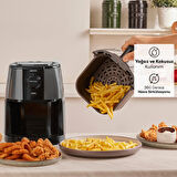 Karaca Smart Cook 60 Dakikaya Kadar Zaman Ayarlı Compact Airfryer Space Grey 2 Kişilik