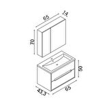 Teta Home Madrid 65 cm Mdf Banyo Dolabı Seti
