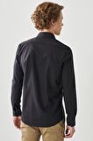 Erkek Siyah Tailored Slim Fit Dar Kesim Gömlek