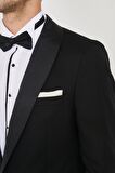 Erkek Siyah Slim Fit Dar Kesim Desenli Smokin Damatlık