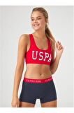 U.S. Polo Assn. Kadın Baskılı Büstiyer-Şort Takım