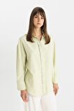 DeFacto Relax Fit Poplin Uzun Kollu Gömlek Tunik C9430AX24SMGN718