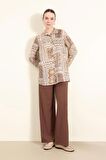 DeFacto Regular Fit Cepli Krep Geniş Paça Palazzo Pantolon E5759AX25SPBN519
