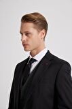 Slim Fit Siyah Düz Mono Yaka Tek Yırtmaçlı Astarlı Takim Elbise Kombinli 8HFY5ORTKMBN2
