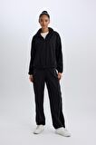 DeFactoFit Wide Leg Geniş Paça Cepli Sporcu Dokuma Pantolon C9414AX25SPBK81