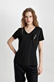 DeFacto Regular Fit V Yaka Kısa Kollu Tişört U3769AZ24SPBK81