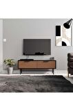 Mezza 4010 BLANCO 138 CM (METAL AYAKLI) TV ÜNİTESİ SİYAH KAPLAN