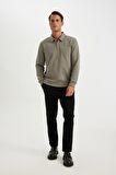 Siyah Tailored Regular Fit Düz Paça Cepli Pantolon