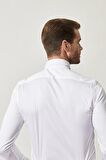 Beyaz Damatlık Ata Yaka Tailored Slim Fit Gömlek
