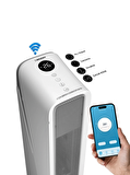 Akıllı Elektrikli Fanlı Turbo Isıtıcı, 2000w Dikey Kule Tipi Soba, Ptc 3 Kademeli Uygulama Wi-fi Uzaktan Kontrol X7440
