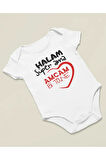 Halam Süper Ama Amcam Bir Tane Yazılı Pamuklu Yumuşak Unisex Çıtçıtlı Body Zıbın