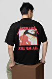 Metallica Kill 'Em All Baskılı Unisex Oversize Müzik Grubu Tişört