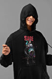 Sage Karakter Baskılı Unisex Oversize Vallorant Hoodie