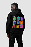 Insiide Out Baskılı Unisex Oversize Ters Yüz Çizgi Film Hoodie