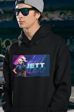 Jett Baskılı Unisex Oversize Vvalorant Hoodie
