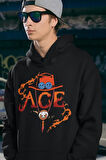Anime Ace Baskılı Unisex Oversize Hoodie
