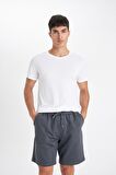 DeFacto Slim Fit Dar Kesim Cepli Basic Düz Bermuda Şort W1105AZ24SMAR58
