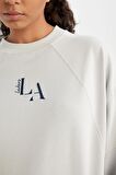 DeFactoFit NBA Los Angeles Lakers Oversize Geniş Kalıp Bisiklet Yaka Sweatshirt C8103AX24AUGR519