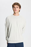 Oversize Bol Kesim 3 İplik Bisiklet Yaka Pamuklu Sweatshirt