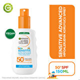 Garnier Ambre Solaire Sensitive Advanced Çocuk Hipoalerjenik Güneş Koruyucu Sprey SPF50+ 150 ml