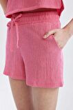 DeFacto Regular Fit Normal Bel Düz Paça Bürümcük Şort D0568AX24SMPN160