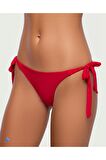 Kırmızı Kenarları Kalın İpli Bağcıklı Brezilya Bikini Altı