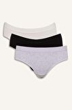 DeFacto Ribana 3'lü Paketli Slip Külot-Fall in Love E4216AX25SPBK81