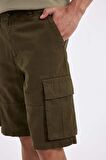 DeFacto Relax Fit Düz Paça Gabardin Bermuda Şort C5382AX24SMKH341