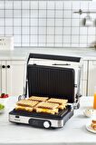 Homend Grilliant 1347H Inox Gövdeli Döküm Plakalı Tost ve Izgara Makinesi