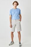 Erkek Taş Slim Fit Dar Kesim Armürlü %100 Pamuk Casual Chino Şort