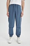 DeFacto Jogger Gabardin Pantolon Regular Beli Bağcıklı Cepli Lastikli Paça B7493AX24SPIN260