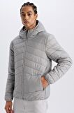 DeFactoFit Su İtici Regular Fit Kapüşonlu Fermuarlı Dokuma Mont D6183AX25SPGR456