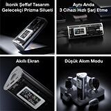 Sharge 170W - Yüksek Güçlü ve Şeffaf Tasarımlı GaN Powerbank - Gri