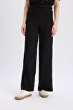 DeFacto Wide Leg Pantolon Geniş Paça Basic Düz Bürümcük E3232AX25SPBK81