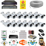 14 Kameralı Set - 5 Mp 1940P Sensör 6 Megapiksel Sony Lens Metal Kasa Ip Güvenlik Kamerası Seti