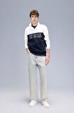 DeFacto Relax Fit Dik Yaka Yarım Fermuarlı Baskılı Kalın Sweatshirt D2169AX24AUER139