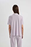 DeFacto Kısa Kollu Pijama Üstü-Fall in Love B6189AX24SPPR77