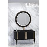 LAURA 120 CM SİYAH LAVABOLU BANYO DOLABI  SİYAH - BOY DOLAP HARİÇ