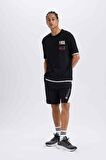 DeFactoFit NBA Brooklyn Nets Beli Bağcıklı Cepli Kısa Paça Şort C9253AX24AUBK81