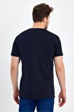 GENIUS STORE Erkek Bisiklet Yaka Basic Koyu Lacivert Tişört